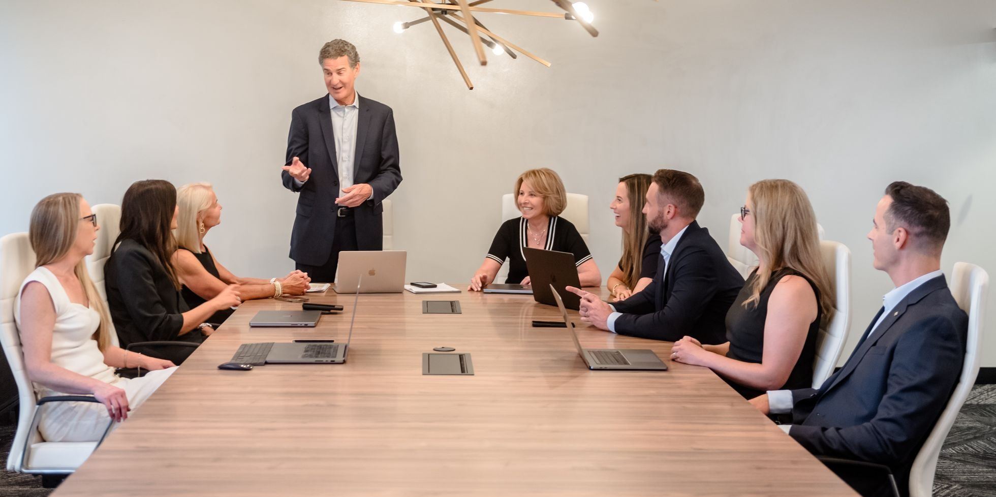 The Hockfield team in a meeting
